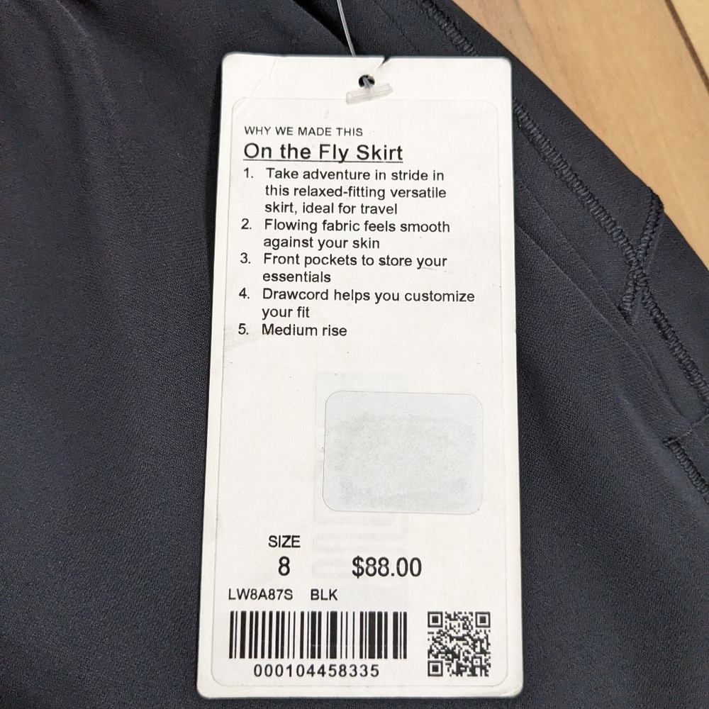 NWT! Lululemon On The Fly Skirt In Black Size 8 - Picture 4 of 15